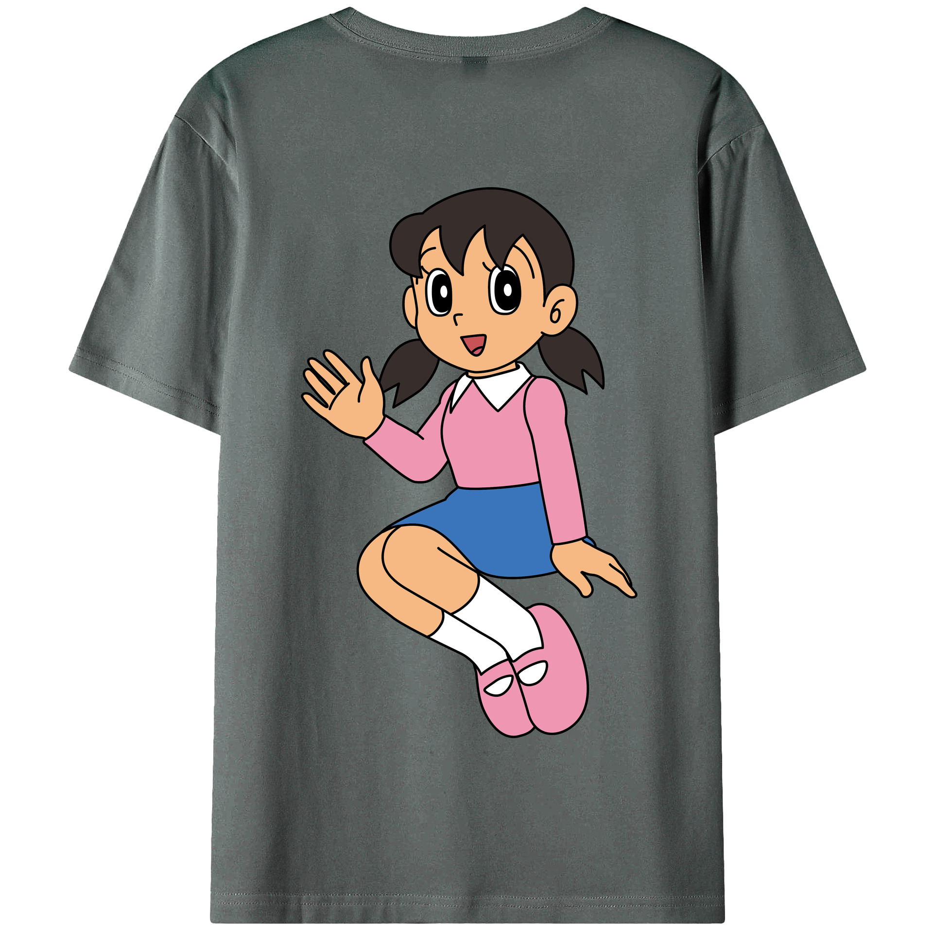 （画像用） ドラえもん みなもと しずか Doraemon Shizuka Minamoto 綿100％半袖Tシャツ（背面プリント）